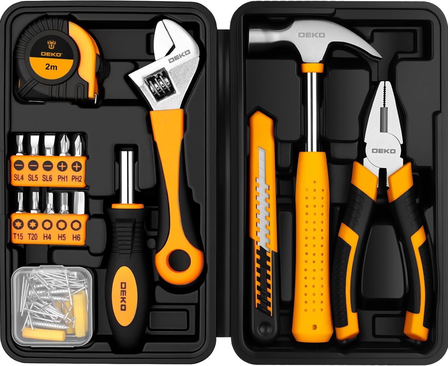 DEKOPRO 86PCS Pink Tool Set Household DIY Tool Kit for Women with Storage Toolbox, Small Compact Hand Tool Box Set for Home Use, DIY, Apartment, Office & Home Repair