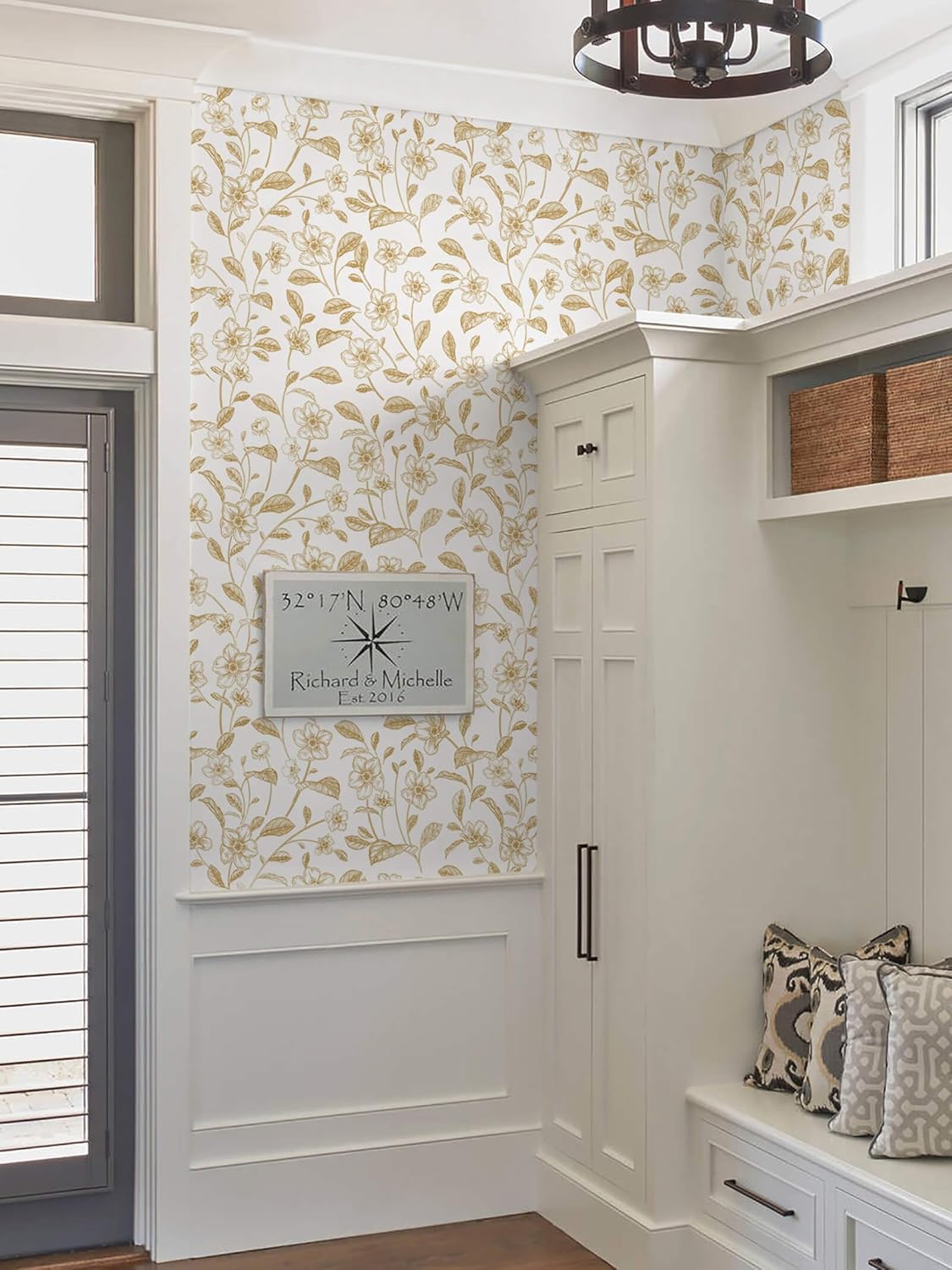 Heroad Boho Peel and Stick Wallpaper Beige Renter Friendly Wall Paper Peel and Stick Modern Contact Paper Neutral Geometric Wallpaper for Bedroom Bathroom Cabinets Decor Vinyl Waterproof 17.3"x78.7"