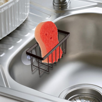 HLOOL Sponge Holder for Kitchen Sink, Kitchen Sink Sponge Holder,Sink Caddy,Dish Soap Holder （Mat Silver）