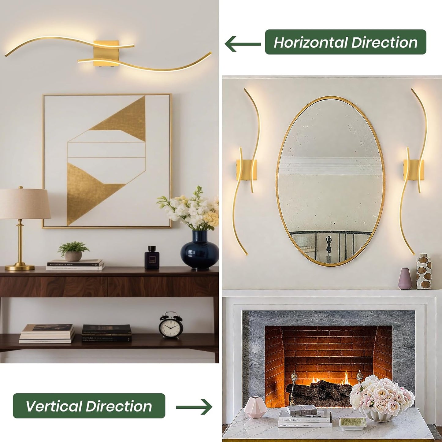 CANEOE Battery Operated Wall Sconce Set of 2, 18000mAh Gold Rechargeable Wall Lights with Remote Control,3000K-6000K Dimmable LED Wireless Wall Light for Living Room Bedroom Hallway,39.3 Inch (Gold)