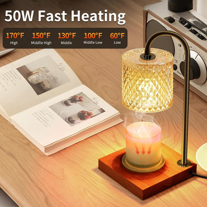 TigQiang Candle Warmer Lamp with Timer Dimmer, Birthday Gifts for Women Mom, House Warming Gifts, Elegant New Home Decor, Wax Warmer for Jar Candles, Heater Lamp for Scented Wax, Clear Glass