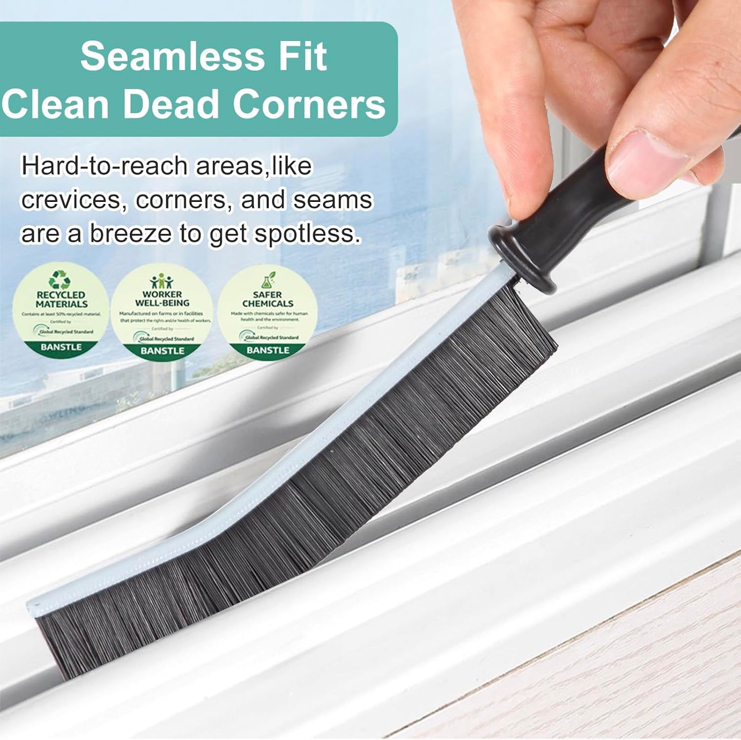 Crevice Cleaning Brush，Hard-Bristled Grout Brush，2026 New Multifunctional Gap Cleaning Brush Tool，Dead Corners Brushes for Bathroom Kitchen Tiles Window Door Slots，3pcs