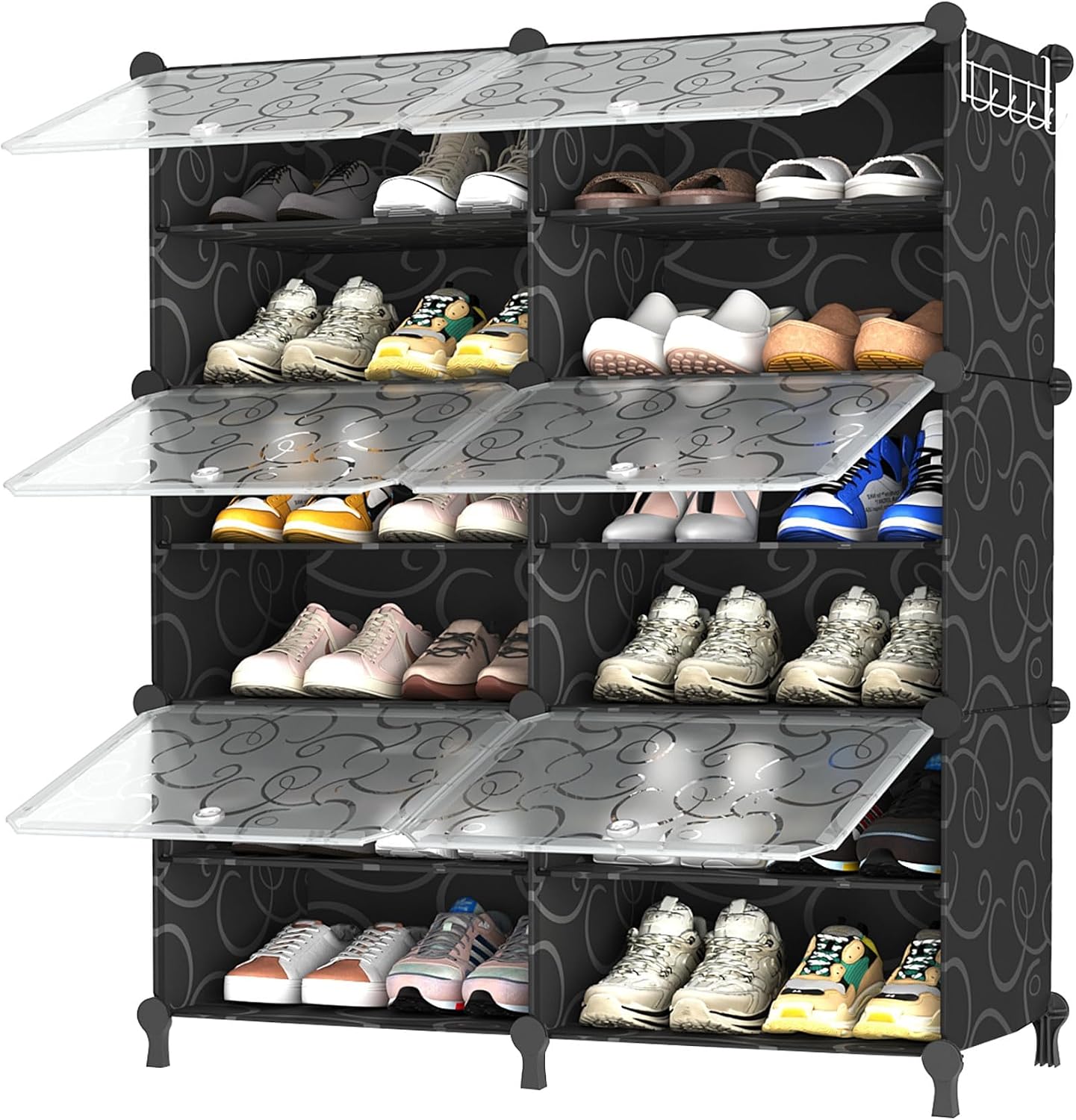 AWTATOS 8 Tiers Shoe Rack Organizer, 32 Pair Shoe Storage Cabinet, White | DIY Stackbale Plastic Shoe Organizer Shelves for Closet Entryway Hallway Bedroom