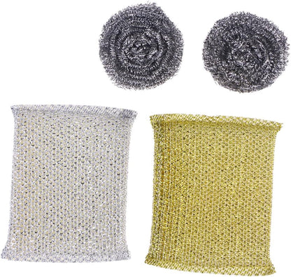 Ipetboom Cleaning Brushes Steel Scrub Sponges Dish Washing Scrub Pad Non Scratch for Kitchen Cooking Top Stove Random Color