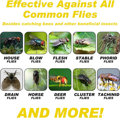 Outdoor Fly Traps for Patio, 4 Pack Pre-Baited Big Fly Bags Outdoor Disposable, Hanging Fly Catcher Hunter Stable Horse Ranch Control Repellent Killer for Barn, Farm