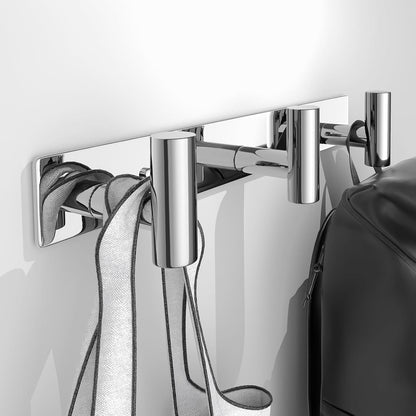 Wall Mounted Coat Rack-3 Hooks, Heavy Duty Stainless Steel Wall Hooks for Towel Coat Bag, Hat Rack Coat Hanger Coat Hooks Towel Racks for Bathroom Entryway Kitchen Office (Silver, 1 Pack)
