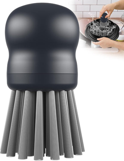 Mini Dish Brush for Cleaning Chicken Shredder, Palm Brush Dish Scrubber with Ergonomic Grip, Kitchen Brush for Washing Dishes, Pans, Pots, Sink (1, Black)