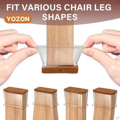 YOZON Chair Leg Floor Protectors Felt Furniture Pads Silicone Caps | Chair Leg Protectors for Hardwood Floors 32 Pack Anti-Scratch Reduce Noise Clear Round Medium Fit 3/4" to 1-3/16" (19-30mm)