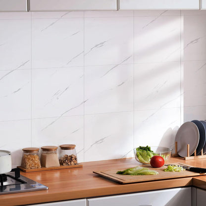 Peel and Stick Tile Shower Waterproof Marble Tiles Wall Panels, 11.8"x11.8" Self-Adhesive Backsplash Tile, 20 Pack