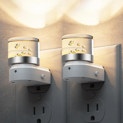 L LOHAS LED Night Light, Bubble Night Lights Plug into Wall,2 Pack 3000K/4000k/5000K Adjustable Color Temperature Night Light,Dimmable Nightlights with Dusk to Dawn Sensor for Rooms Bathroom Hallway