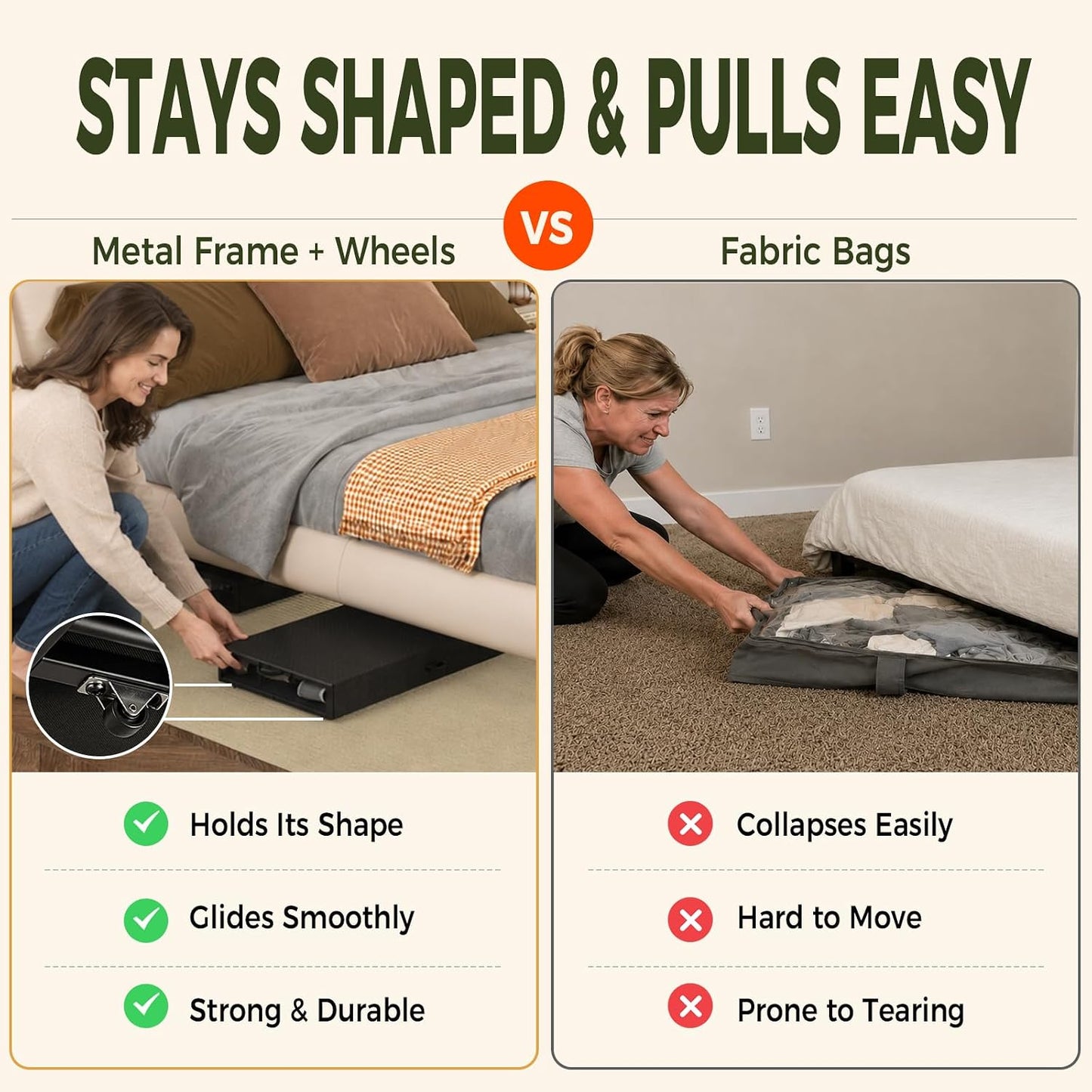 2 Pack Under the Bed Storage Containers,10 inch Height Under Bed Shoe Storage,31inch Long Underbed Storage with Wheels,Large Rolling under bed Clothes Storage Drawers with Lid for Dorm Tall ,Black