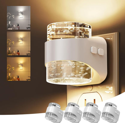 L LOHAS LED Night Light, Bubble Night Lights Plug into Wall,2 Pack 3000K/4000k/5000K Adjustable Color Temperature Night Light,Dimmable Nightlights with Dusk to Dawn Sensor for Rooms Bathroom Hallway