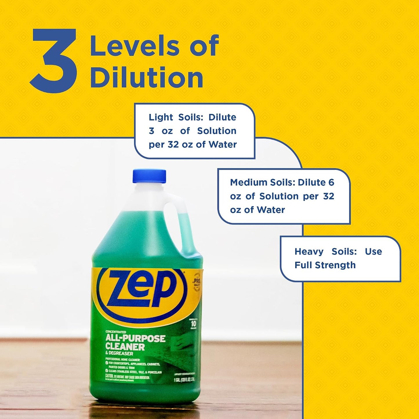 Zep All-Purpose Cleaner and Degreaser - 1 Gallon (1 Unit) ZU0567128 - Heavy Duty Industrial Cleaner for Business and Household Used in Kitchen, Countertops, Appliances, Walls and Floor Surfaces