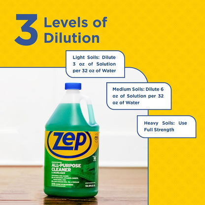 Zep All-Purpose Cleaner and Degreaser - 1 Gallon (1 Unit) ZU0567128 - Heavy Duty Industrial Cleaner for Business and Household Used in Kitchen, Countertops, Appliances, Walls and Floor Surfaces