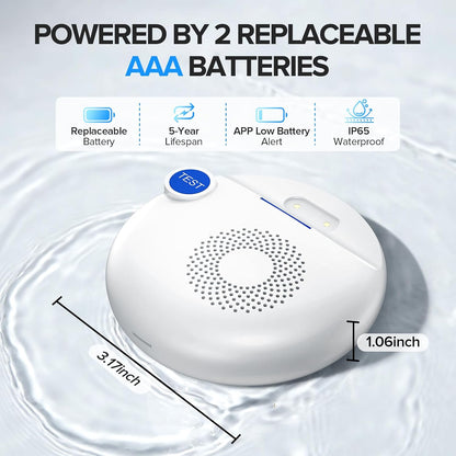 Nuleto WiFi Water Leak Detector 1s,Water Detectors & Alarms,Water Leak Sensor with SMS,Phone Call,APP Push,492ft for Home,Basement,Kitchen,5 Pack,2.4G WiFi Only