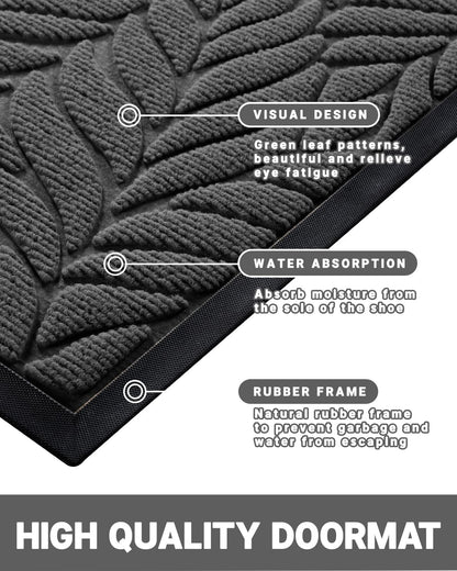 Yimobra Front Door Mat Outdoor Indoor, 29.5x17 All-Season Waterproof Door Mat Outside Entrance, All-Weather Non-Slip Outside Doormat for Garage Patio Entryway, Brown