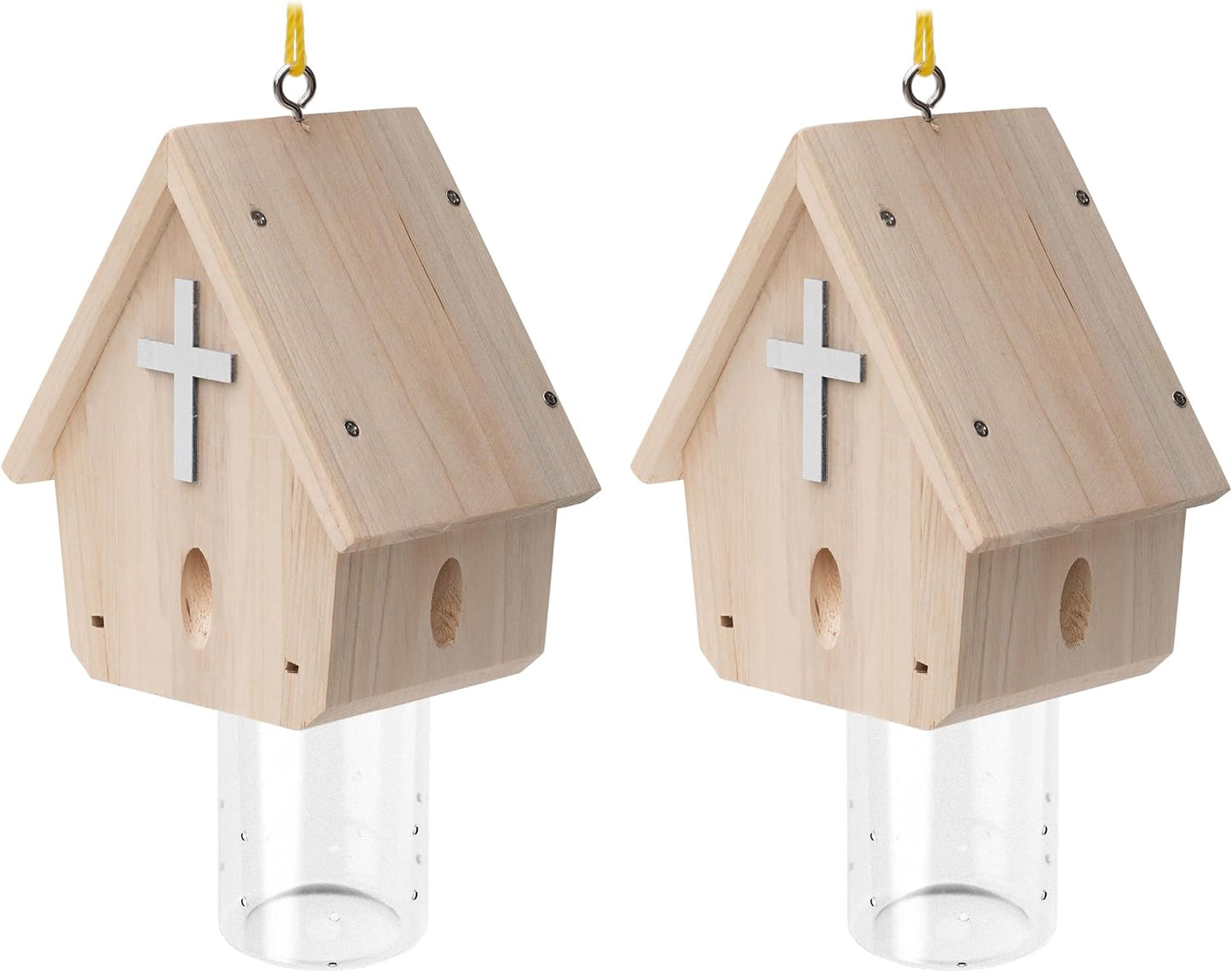 Carpenter Bee Trap for Outside - Church Style Nature Hanging Wood Carpenter Bee Traps Outdoor - Insect Traps with Removable Vault(1 Pack)