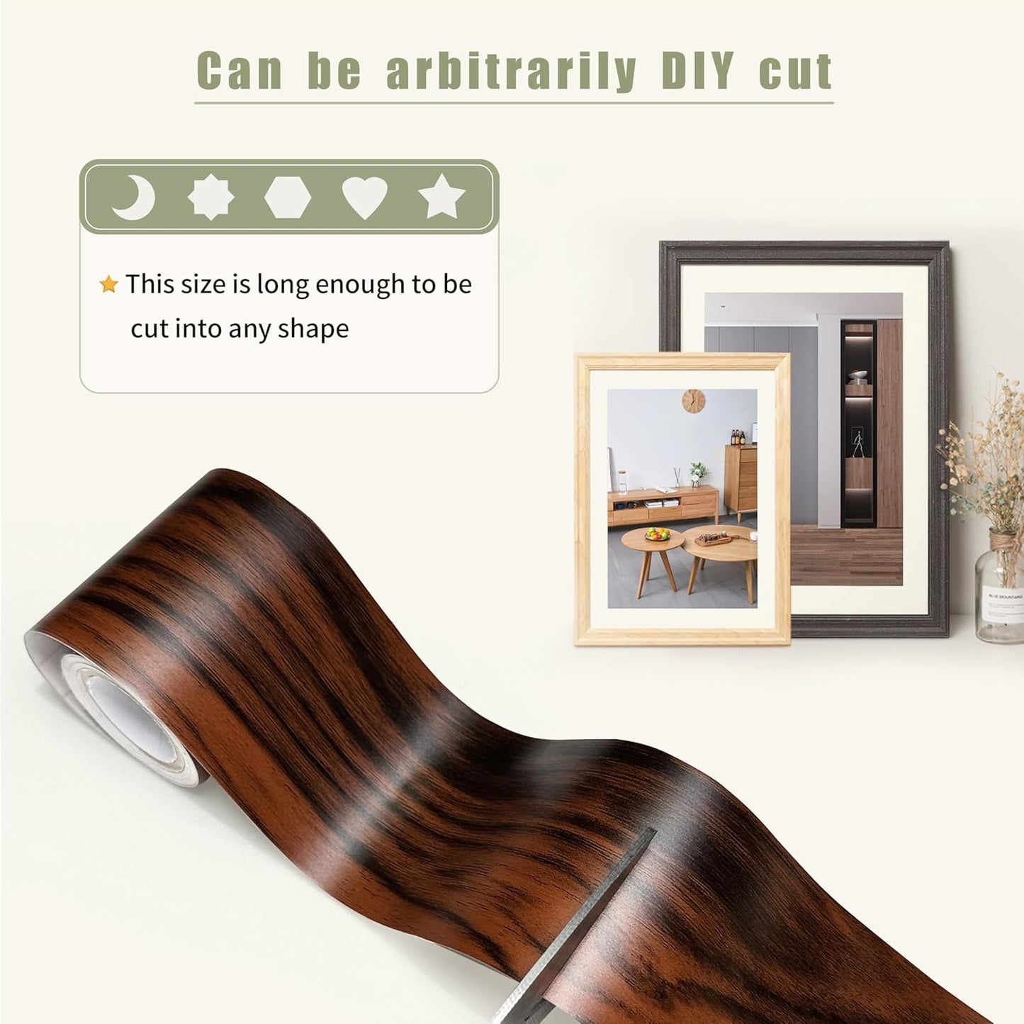 Besezx Wood Grain Repair Tape, 2.4" X15', Self Adhesive Wood Grain Repair Patch for Tables, Chairs, Baseboards, Doors, Windows, Floors, All Kinds of Furniture Renovation, Handicraft DIY. (Natural oak)