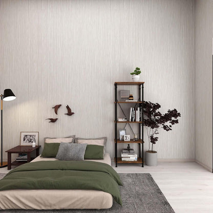 Modern Peel and Stick Wallpaper 17.3" x 78.7" Self Adhesive Wallpaper Textured Neutral Stripe Contact Paper Removable Vinyl Wall Paper for Living Room Bedroom Accent Wall Modern Minimalist Wall Decor