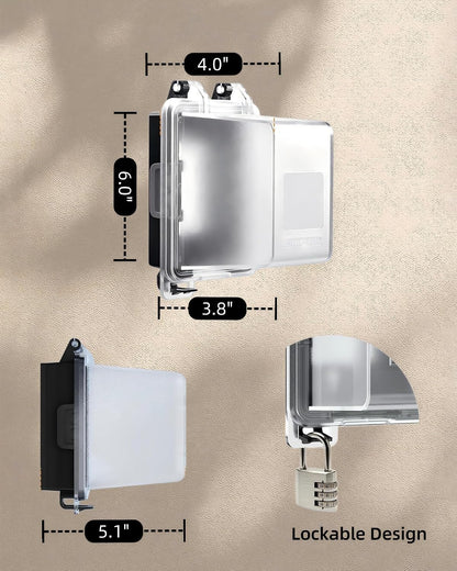 Extra-Deep 1-Gang Weatherproof Exterior Outlet Cover,Outdoor Receptacle Cover, NEMA 3R, Horizontal/Vertical Mount, Compatible with GFCI, Duplex Outlets & Switches, Black, 1-Pack