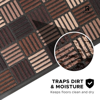 Extra Durable, Superior Absorption, Front Door Mat for Outdoor & Indoor - Welcome Mat for Entryway, Entrance, Patio, Porch - Waterproof, Non-Slip Backing, Coarse Fibers (Scales,17x29)