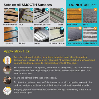 Lifegrip Anti Slip Tape, 4 Inch x 15 Foot Non-Slip Traction Grip Tape for Stairs, Waterproof Stair Treads Grip Non Slip, Non Skid Tape for Steps, Outdoor Black Grip Tape (4" X 15')