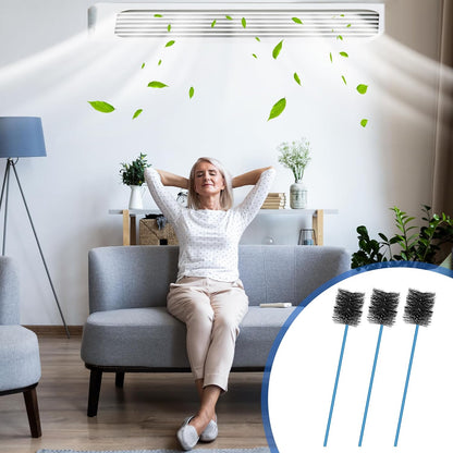 3 Pcs Condensate Trap Flexible Drain Brush, 48 Inch AC Drain Line Cleaning Brush for AC & HAVC Condensate P Trap, Black