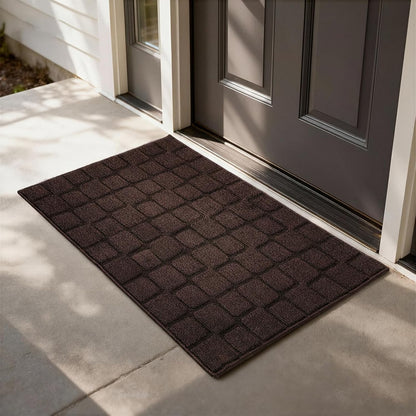 Front Door Mat Outside Entrance, Outdoor Indoor Door Mats for Entryway, Entrance, Entry, Patio, Waterproof Non Slip Doormat, Low-Profile, 20" × 31.5“, Black