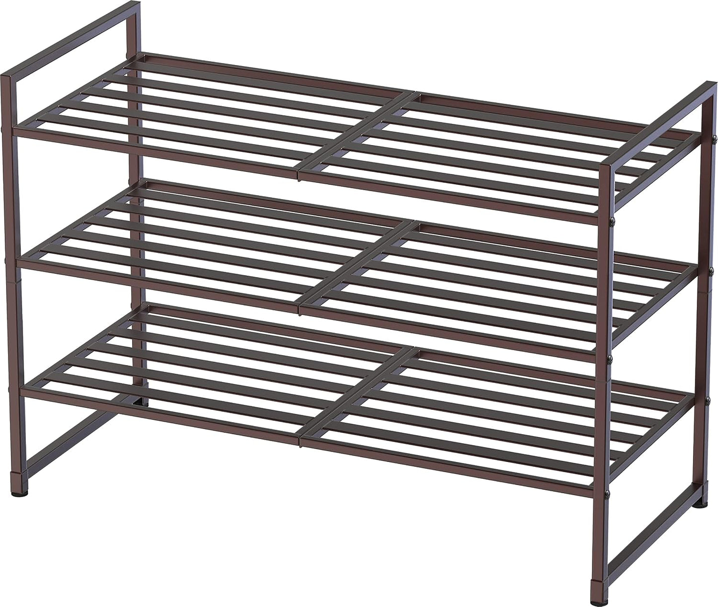 Simple Houseware 3-Tier Stackable Shoes Rack Storage Shelf, Black