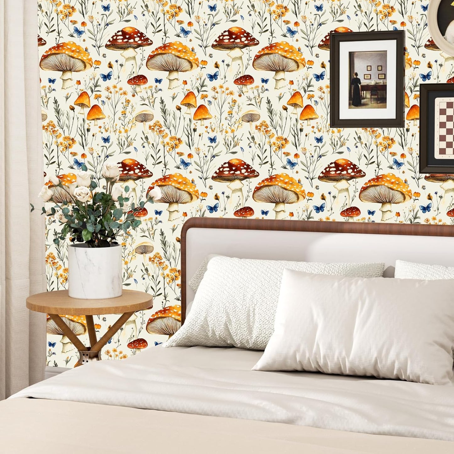 BOKEBEVE Watercolour Floral Peel and Stick Wallpaper Boho Vibrant Contact Paper Renter Friendly Wall Paper for Countertop Cabinet Wall Shelf Liner Removable Blue Colorful 17.5 x 118In
