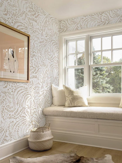 Ismoon Peel and Stick Wallpaper Boho Beige Contact Paper Neutral Floral Wall Paper Textured Self Adhesive Removable Wallpaper for Bedroom Kitchen Renter Friendly Vinyl 17.3" x 78.7"