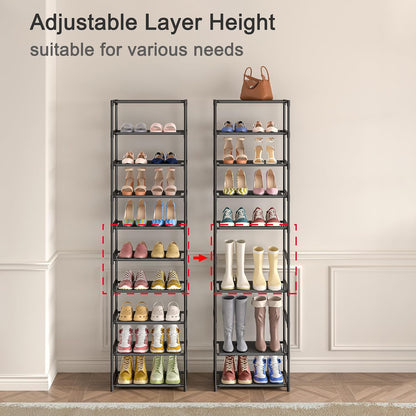 Autonomier 5-Tier Extra Small Shoe Rack (16.3" Wide), Narrow Space-Saving Organizer for Small Spaces, Non-Woven Fabric Lightweight Shoe Shelves, for Closet, Front Door, Entryway, Kids/Toddler/Adults