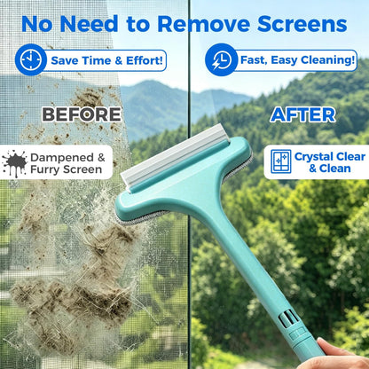 Window Track Cleaning Brush, 2-in-1 Groove Cleaning Tool with 3 Replaceable Pads, Multifunctional Gap Brush for Window Sills Sliding Door Tracks Corners, Household Dust Removal Cleaning Kit