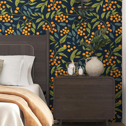 BOKEBEVE Watercolour Floral Peel and Stick Wallpaper Boho Vibrant Contact Paper Renter Friendly Wall Paper for Countertop Cabinet Wall Shelf Liner Removable Blue Colorful 17.5 x 118In