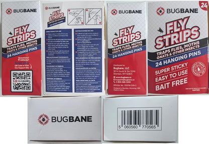 Fly Strips Indoor Sticky Hanging 10pk with Pins. Non Toxic Outdoor Fly Trap Indoor for Home. Flies Tape Paper Trap Ribbon Roll for House Gnat Fruit and Housefly. Bug Catchers for Inside Home Flypaper.