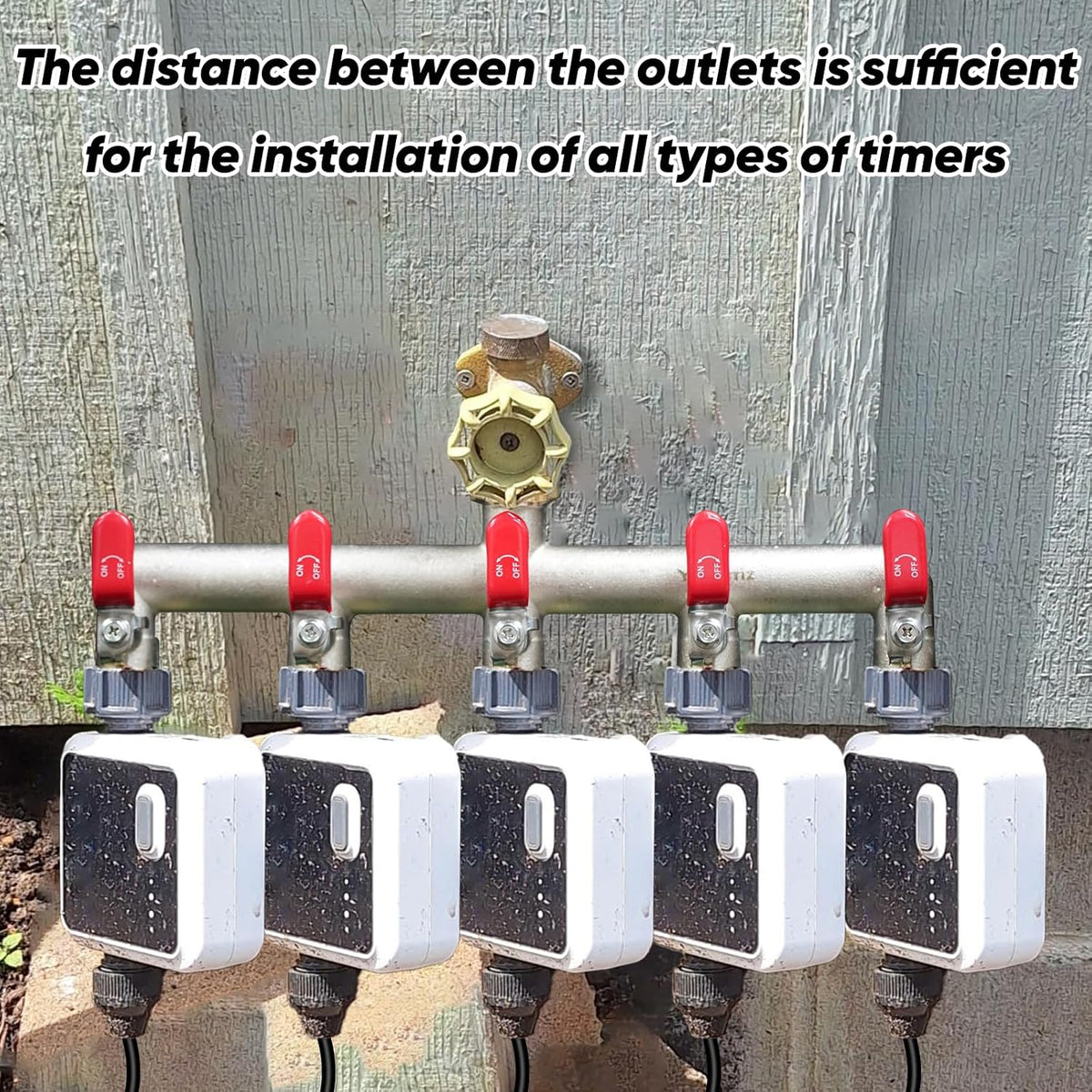 Garden Hose Splitter, 3/4” Rust and Freeze Resistant Outdoor Hose Manifold with 2 green Extra Long Handles Faucet Adapter-Heavy Duty Brass Nickel Plated 2-Way Valve