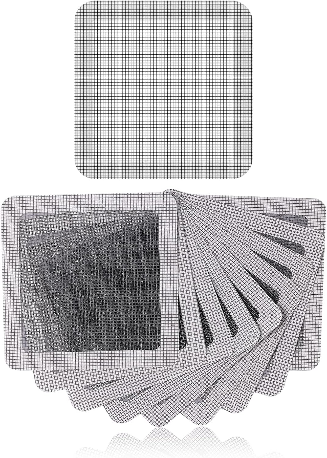 10pcs Mesh Repair Patch, Self Adhesive Window Screen Repair Kit Gray Screen Door Mesh Repair for Repairing Screen Windows Doors Tent Net(Silver)