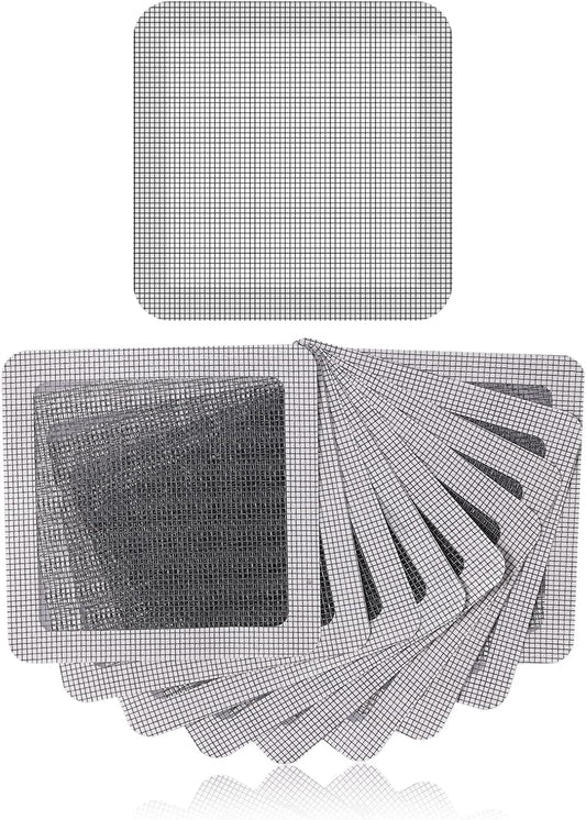 10pcs Mesh Repair Patch, Self Adhesive Window Screen Repair Kit Gray Screen Door Mesh Repair for Repairing Screen Windows Doors Tent Net(Silver)