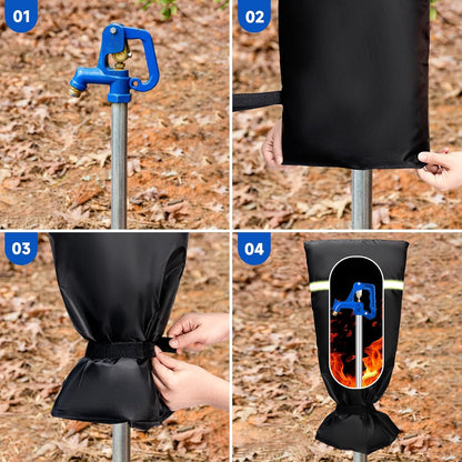 Riboud 2 Pack Outdoor Faucet Covers for Winter XXXL, 26”H x 13”W for Garden Lawn Faucets and Yard Hydrant, 3M Thinsulate Sprinkler Freeze Protector, Waterproof Spigot Covers winter Insulated