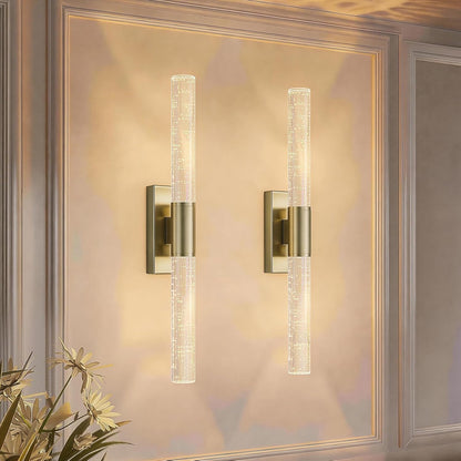 camuucci Battery Operated Wall Sconces Set of 2 Rechargeable Battery Powered Wall Light with 12000mAh Not Hardwired Dimmable Wall Lamp Fixtures for Bedroom Living Room Gold 15.3 Inches