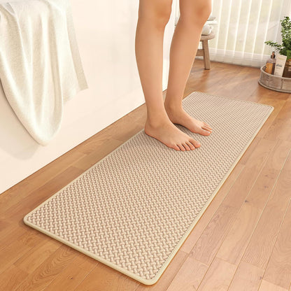 YDKGL Bathroom Rugs Non Slip, Super Absorbent Quick Dry Bath Mats for Bathroom, Foam Weave Texture Thin Bath Rugs Washable with Rubber Backing Fit Under Door Outside Shower,16" x 24“
