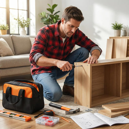 Basic Tool Kit - Tool kit for Home,Apartement,Dorm and Office.Starter Household Tool Set for Beginner,Women,New College for Home Repair,Daily Maintenance or DIY (155pcs-1new)