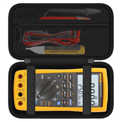 Carrying Case for Fluke 789/ 787B/ 787/287/ 289/1587 FC/ 87-V/ 87V Max/ 88V/ 15B+/ 17B+/ 1507/3000 FC Multimeter Testers and Accessories, Multimeter Storage Bag Organizer Box (Case Only)