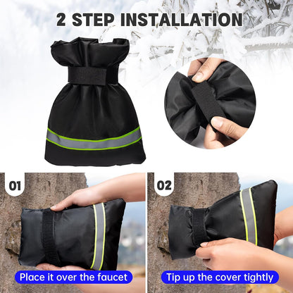 Riboud Outdoor Faucet Covers for Winter 4 Pack 8.6" H X 7.1" W, Outside Garden Faucet Socks for Freeze Protection, Reusable Waterproof Insulated Spigot Cover