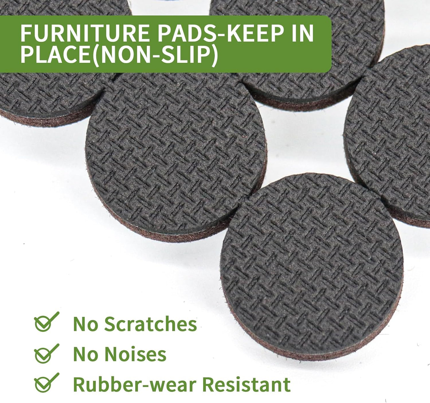 Non Slip Furniture Pads 36 PCS 1'' Square - Anti Slip Furniture Pads - Self Adhesive Rubber Feet Furniture Feet - Chair Leg Floor Protectors - Keep Furniture in Place