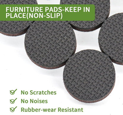 Non Slip Furniture Pads 36 PCS 1'' Square - Anti Slip Furniture Pads - Self Adhesive Rubber Feet Furniture Feet - Chair Leg Floor Protectors - Keep Furniture in Place