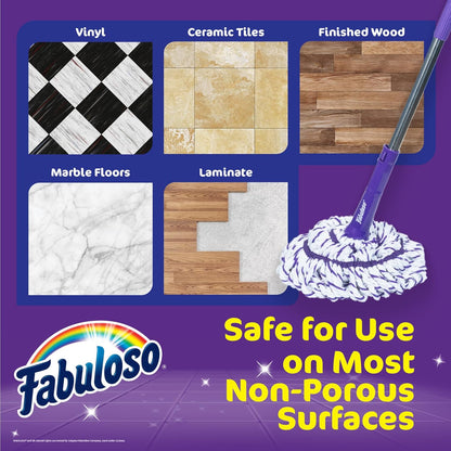 Fabuloso Spin Mop and Bucket Set, Hands-Free Pedal-Activated Spin Wringer, Adjustable Pole, Machine Washable and Replaceable Microfiber Mop Head, Works on All Hard Floor Surfaces