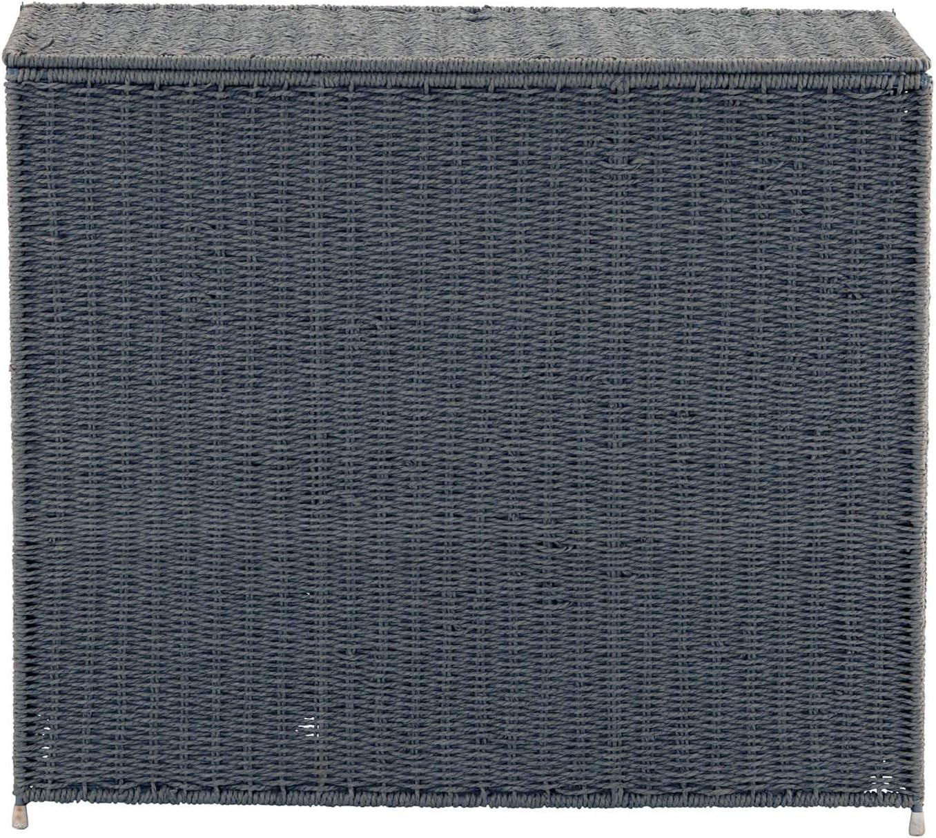 Household Essentials Brown ML-5445 Wicker 3 Compartment Laundry Sorter with Lid | 3 Section Clothes Hamper