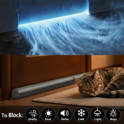 MAXTID Under Door Draft Stopper for Bottom of Doors 38" Black Door Blocker Noise ReducerLight Cold Air Guard Breeze Sound Proof Door Sweep Weather Stripping Door Seal Insulation Strip Gap Filler