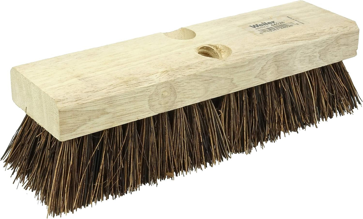 Weiler 44026 Heavy Duty Deck Scrub Brush with Natural Palmyra Bristles for Wooden Decks, Conrete Patios, and Other Rough Surfaces